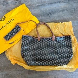 NEW AUTHENTIC Goyard Saint Louis Tote in Black and Brown